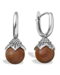 Waidzeit Ohrhänger Silber mit Walnuss Holz O02W