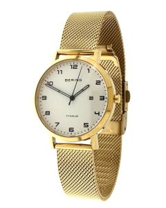 Bering Damen Titan Armbanduhr goldfarben 18634-334