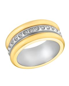 S.Oliver Edelstahl Ring IP Gold mit Swarovski Elements 2036840