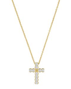 Joop Kette mit Kreuz-Anhänger 925er Sterlingsilber IP gold 2038957