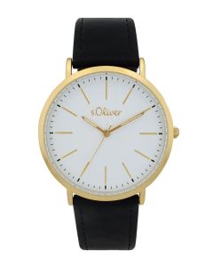 S.Oliver Herrenuhr Lederband schwarz 2039518