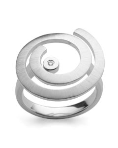 bastian inverun Ring Silber mit Diamant 38590