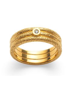 Bastian Silber Ring Golden Sparkle 43140