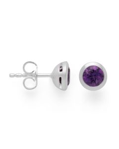 bastian inverun Ohrstecker Silber Purple Glow 45050