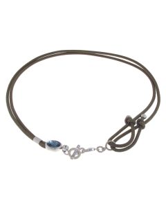 Yvette Ries Ledercollier 41683-729 mit in Silber gefassten Swarovski Elements