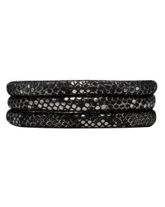 Christina Lederarmband 601 Silverblack dreireihig