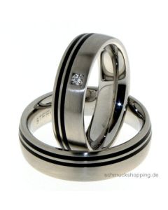 Coll. Ruesch Partnerring Edelstahl mit Ceramic