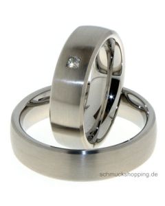 Collection Ruesch Partnerring Edelstahl mit Brillant