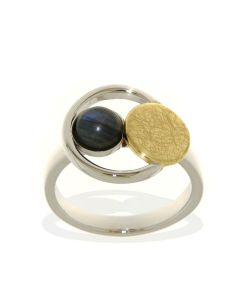 Yvette Ries bicolor Sterling-Silber Ring mit Labradorith 497042459