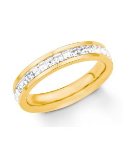 S.Oliver Edelstahl Ring IP Gold mit Swarovski Elements 2018554