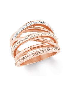 S.Oliver Edelstahl Ring mit Swarovski Elements - IP Rose