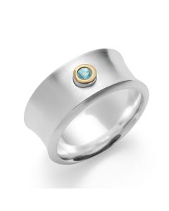 Silber Ring von Bastian Inverun Golden Blue Touch 45380